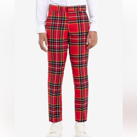 Teen OppoSuits The Lumberjack Christmas Red Plaid Suit Jacket Pants Set Size 14 - Picture 12 of 14